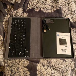 Black Bluetooth iPad case with keyboard for iPad mini, iPad air, iPad 2,3, & 4